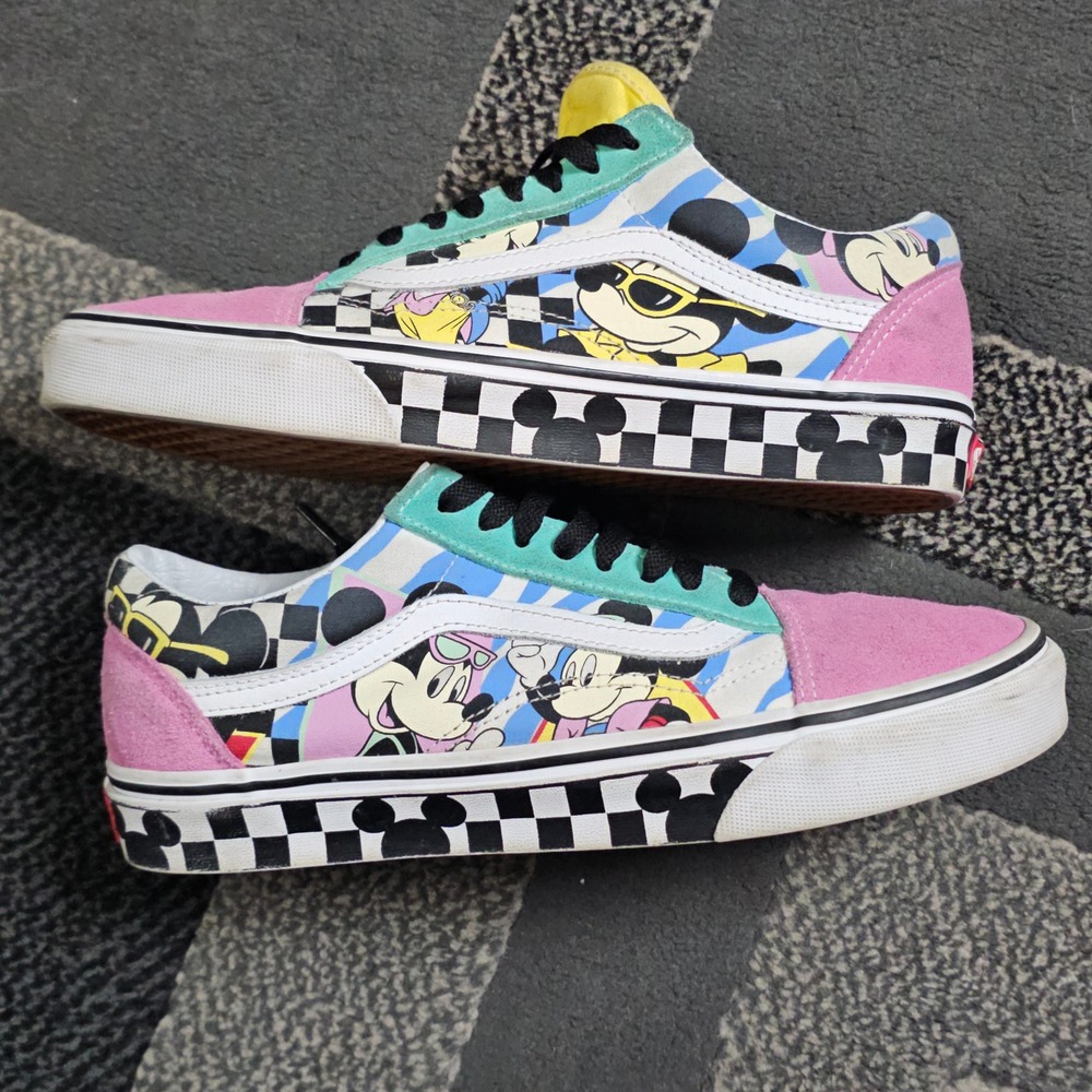 Vans Old Skool Disney Mickey Mouse 90th Anniversary Men 8.5 Women 10 Multi Good
